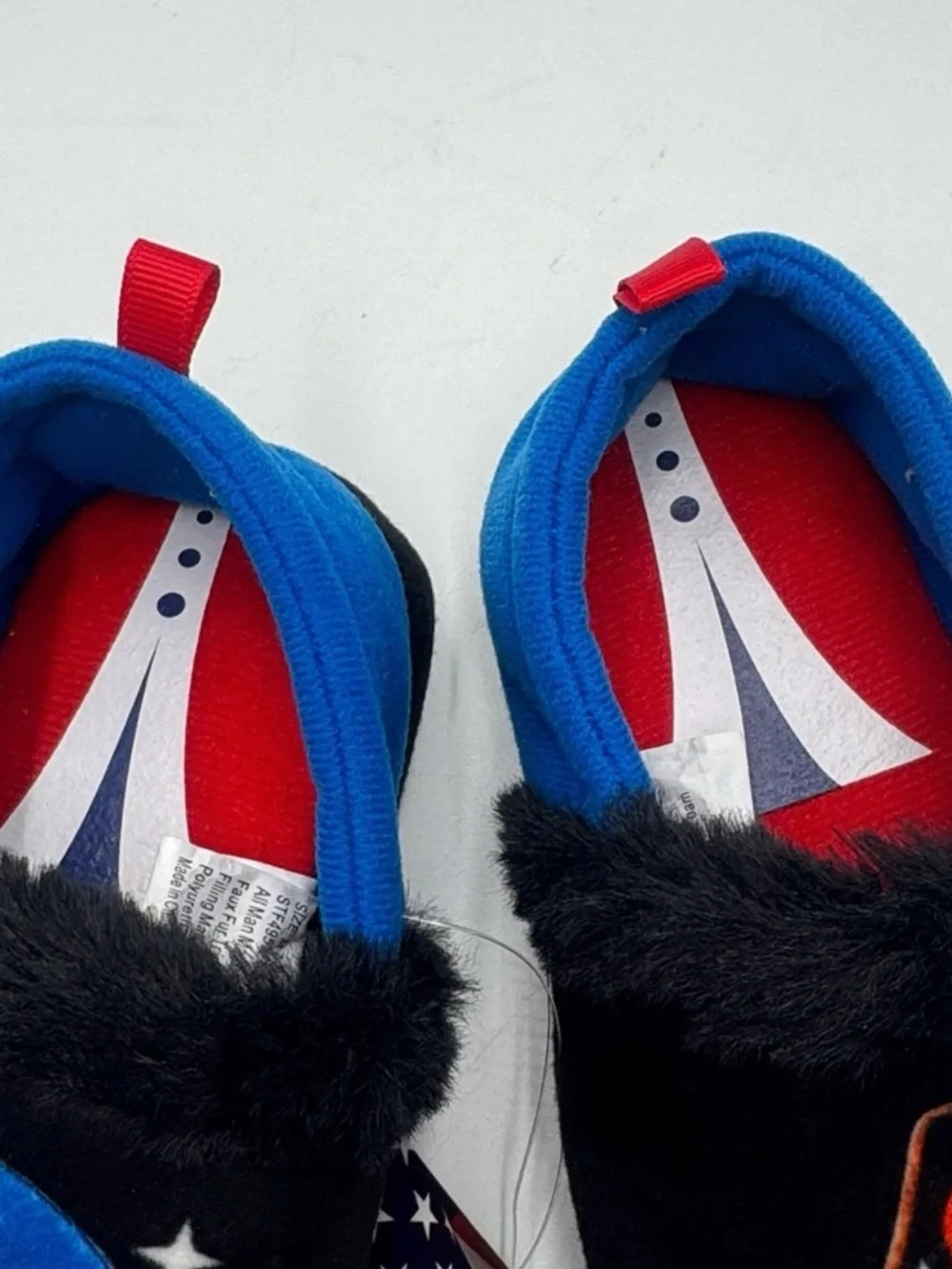 NASA Kids Plush Space Slippers - Black & Blue Size 7/8M